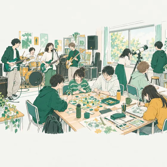サークルの放課後。バンドの練習とボードゲーム